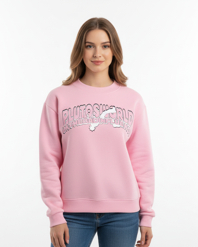 Plutos World ITBI Womens Mock-Neck Crew Sweatshirt