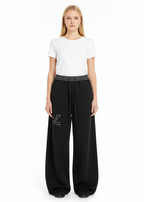 Pluto Black Plaid Waistband Barrel Sweatpants