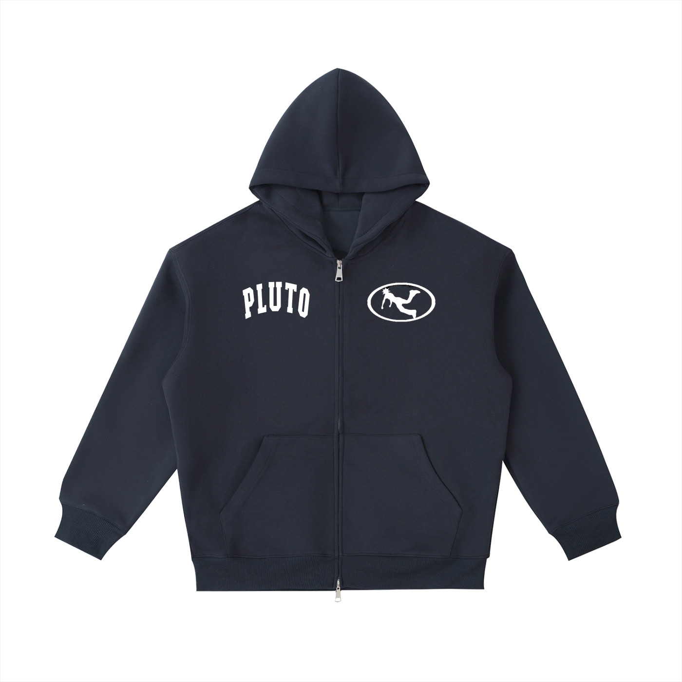 Pluto Oval Logo Heavyweight Zip-up Hoodie