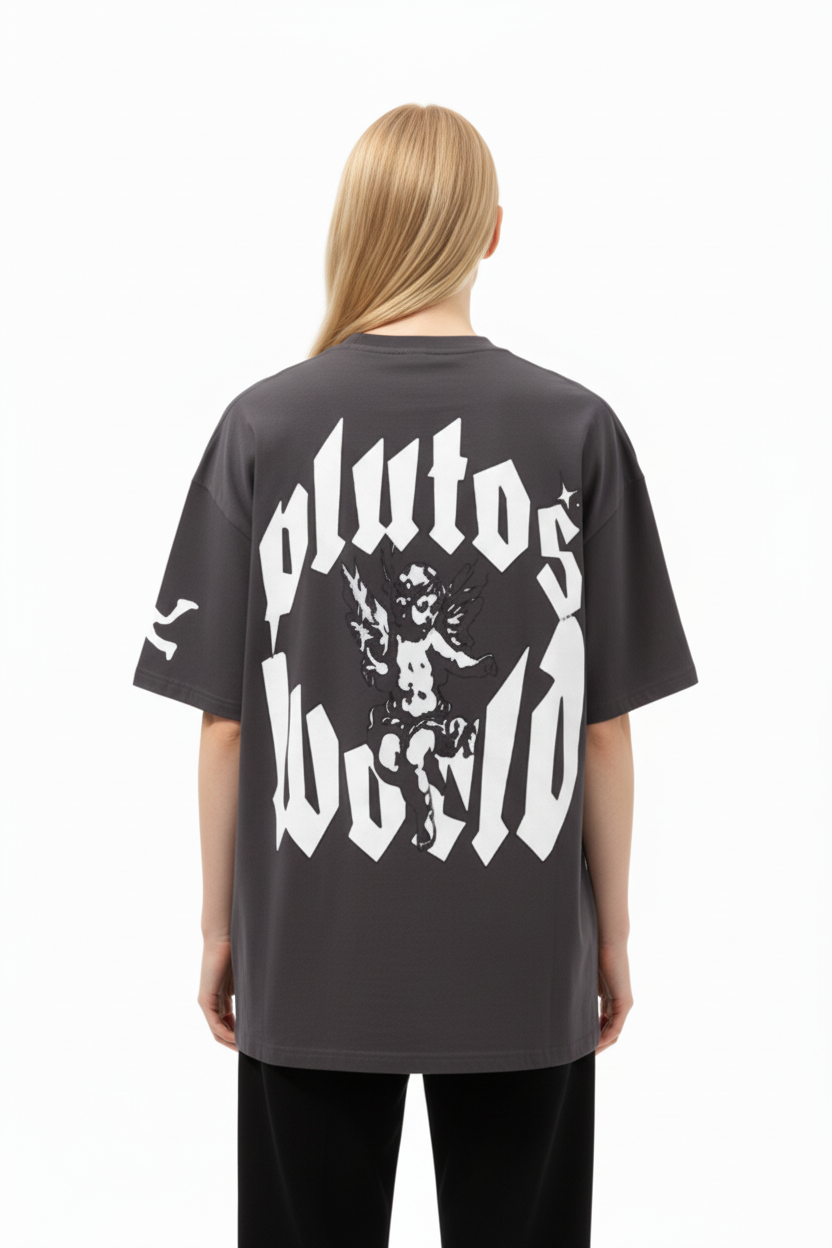 PlutosWorld Angel Streetwear Cotton Loose Tee-Shirt