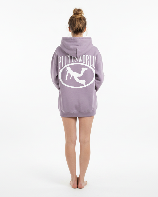 PlutosWorld Oval Logo 199 Oversize Fleeced Hoodie