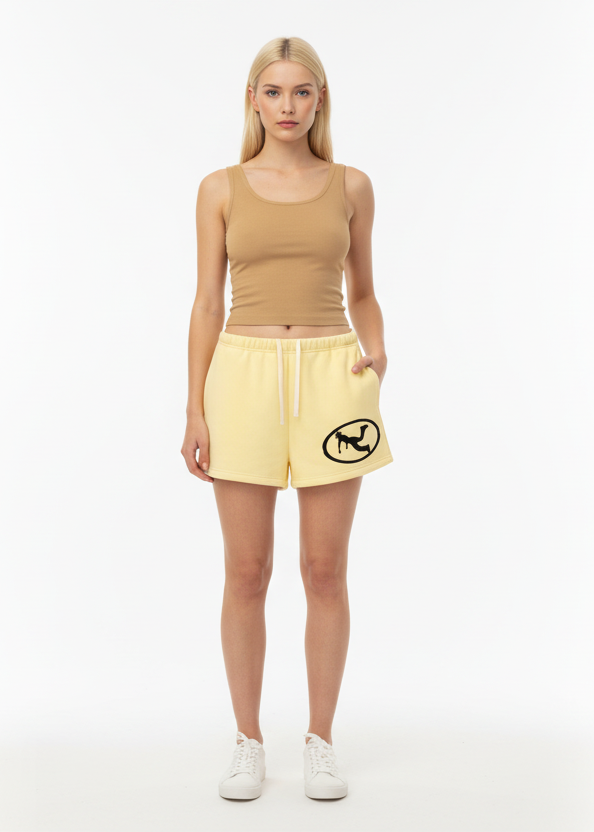 Pluto Oval Logo Women's Fleece Drawstring Sweat Shorts