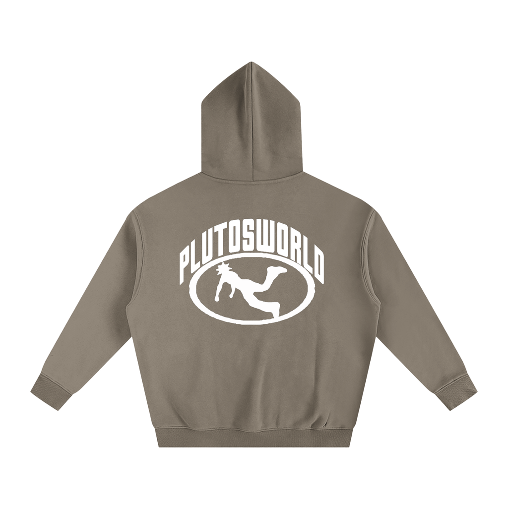 Pluto W Oval Logo Oversize Fleeced Hoodie