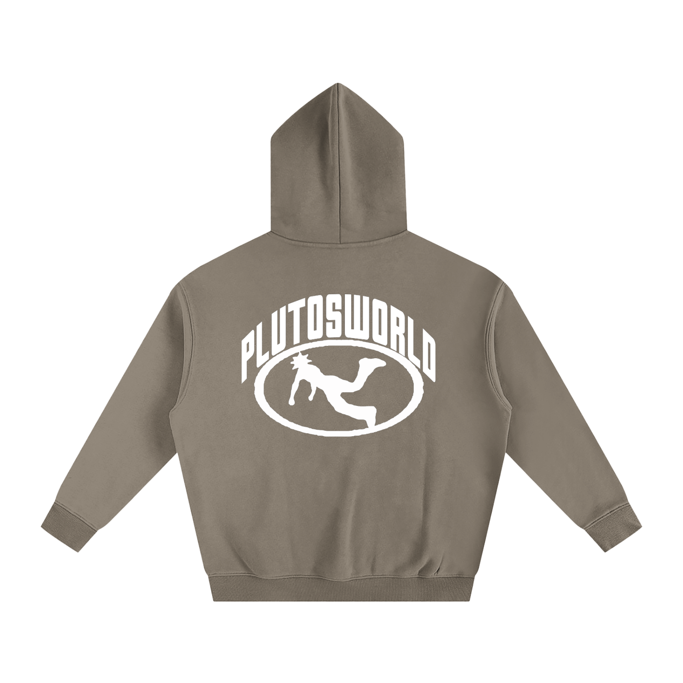 Pluto W Oval Logo Oversize Fleeced Hoodie