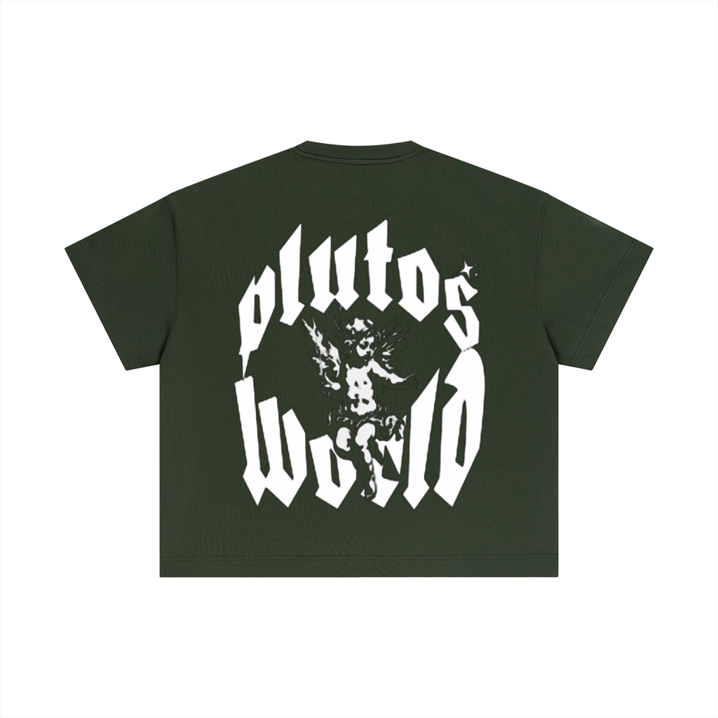 PlutosWorld Angel Cotton Boxy Tee-Shirt