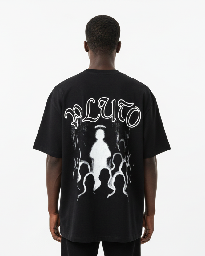 Pluto Outline Cotton Tee-Shirt
