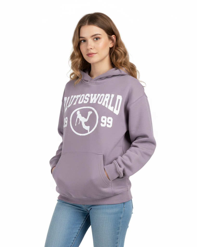 PlutosWorld Oval Logo 199 Oversize Fleeced Hoodie