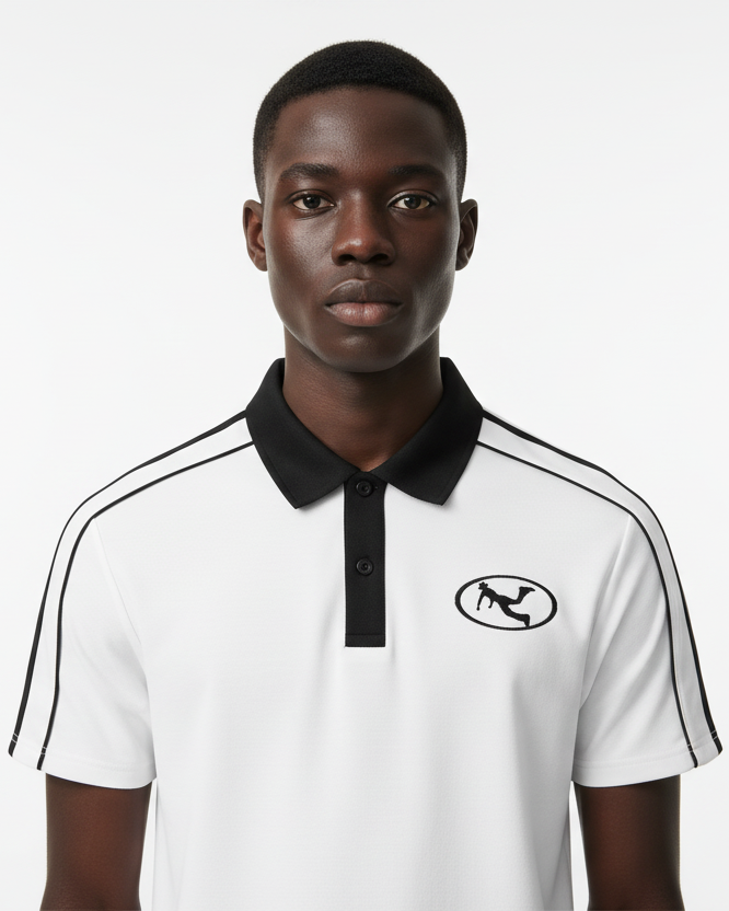 Pluto Oval Logo Collar Short-Sleeve Polo Shirt