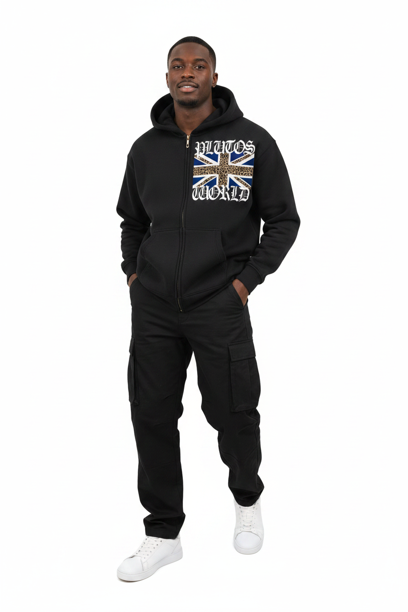 PLUTOSWORLD UK Flag Oversized Boxy Hoodie