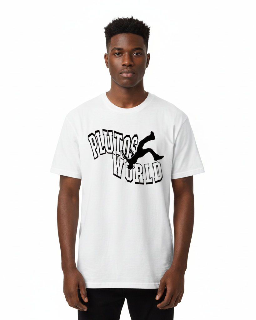 PlutosWorld Falling Man Cotton Tee-Shirt