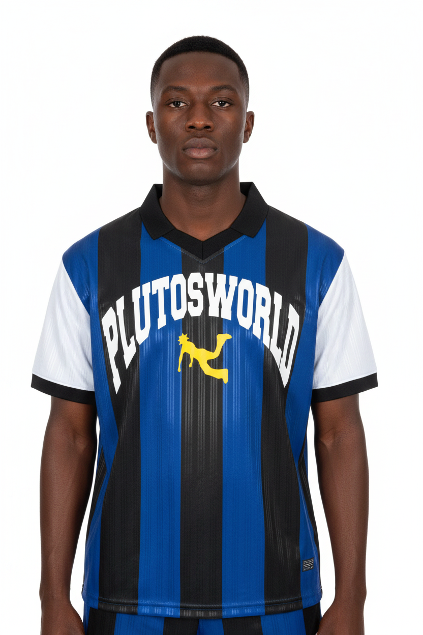 PLUTOSWORLD Striped Collared Soccer Jersey