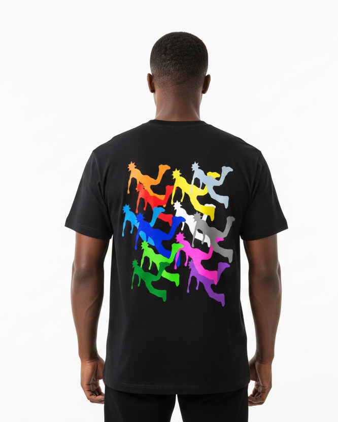 PLUTOSWORLD Color Logo Cotton Tee-Shirt