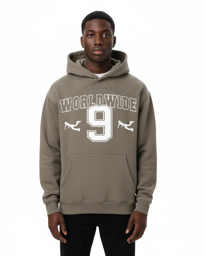Pluto Nostalgia White Oversize Fleeced Hoodie