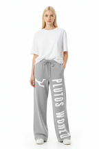 PLUTOS WORLD LOGO Straight-Leg Sweatpants
