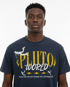 Pluto World Yellow Fire Vintage Cotton Tee-Shirt