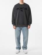 Plutos World Black Snow Washed Oversized Sweatshirt