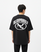 Plutos Believe Yourself Streetwear Loose Cotton Tee-Shirt