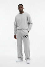 Pluto Black Oval Logo Straight-Leg Sweatpants