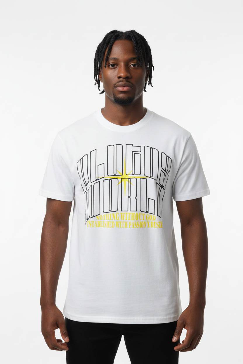 PLUTOSWORLD White Passion N Desire Cotton Tee-Shirt