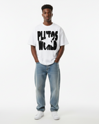 PlutosWorld Black Star Cotton Boxy Tee-Shirt