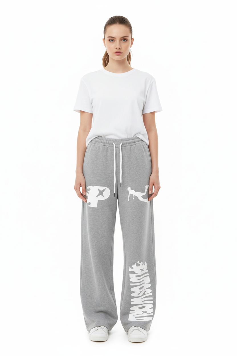 Plutos World Flame Straight-Leg Sweatpants