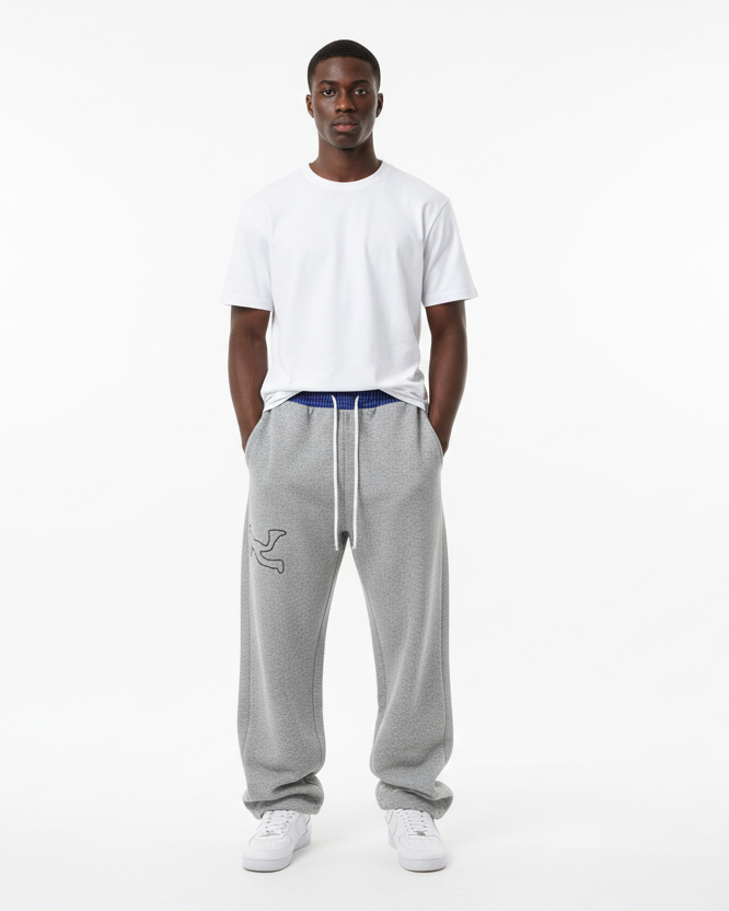Pluto Plaid Waistband Barrel Sweatpants