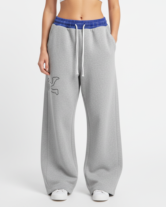 Pluto Plaid Waistband Barrel Sweatpants