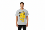Pluto Yellow Face Snow Washed Oversized Cotton Tee-Shirt