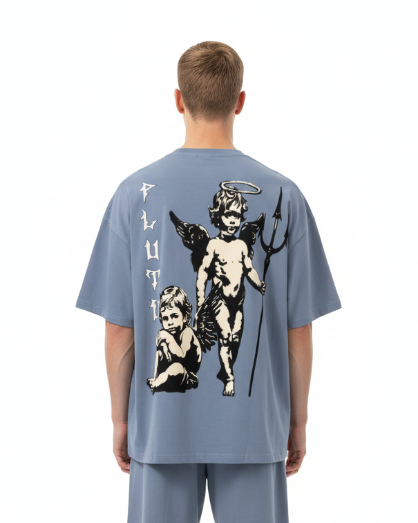 Pluto Angel Trident Loose Cotton Tee-Shirt