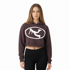 Womens Plutos Oval Logo Cropped Hoodie