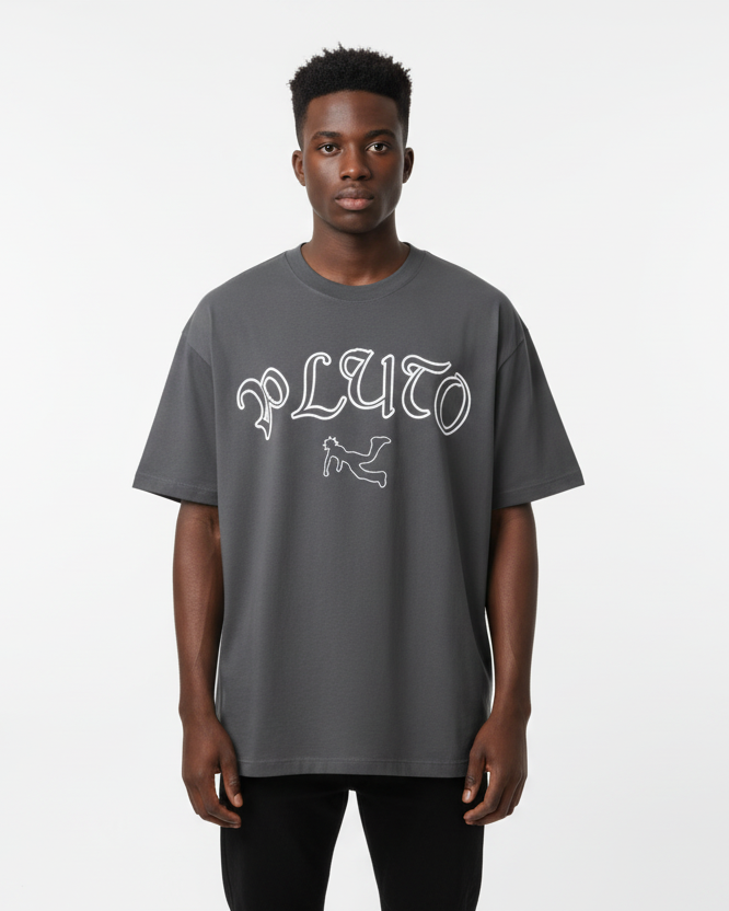 Pluto Outline Cotton Tee-Shirt