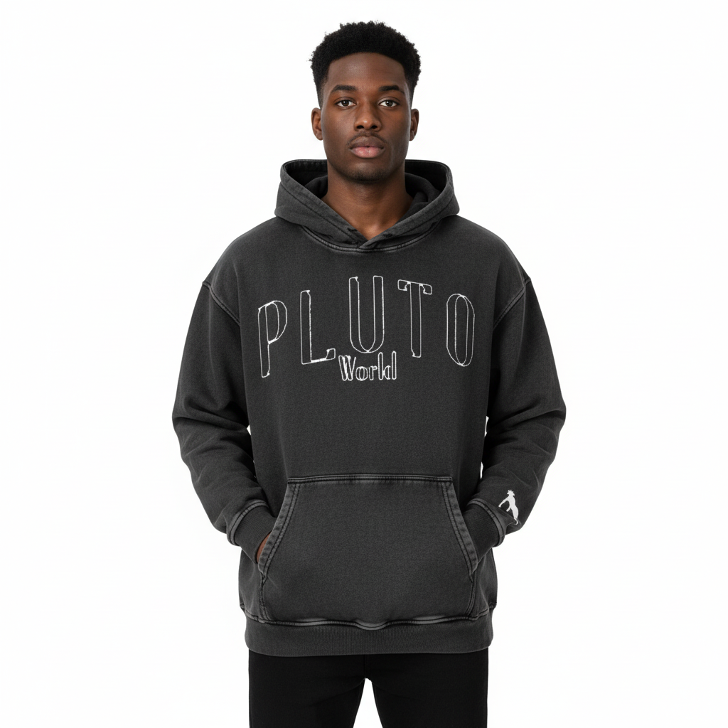 Pluto World Snow Washed Cotton Hoodie