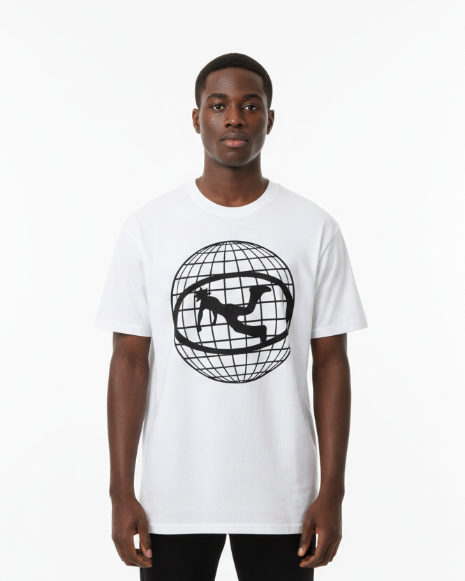 Pluto Oval Logo Globe Cotton Tee-Shirt