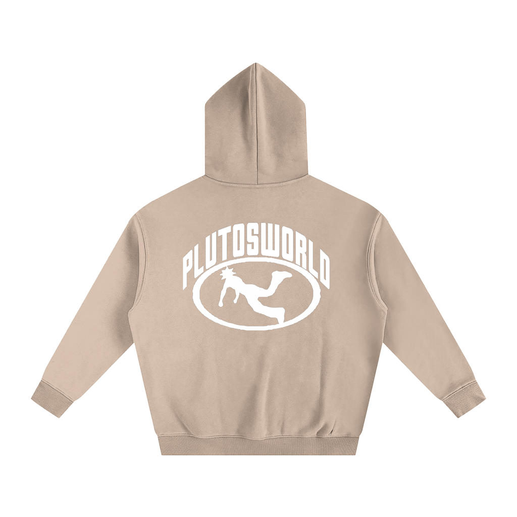 Pluto W Oval Logo Oversize Fleeced Hoodie