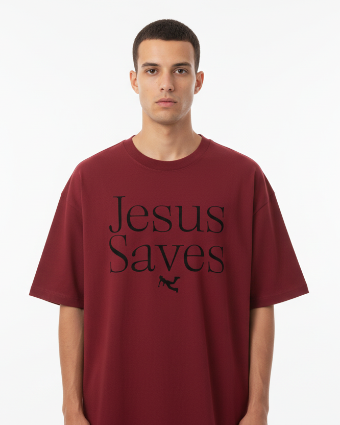 Jesus Saves Pluto Cotton Tee-Shirt