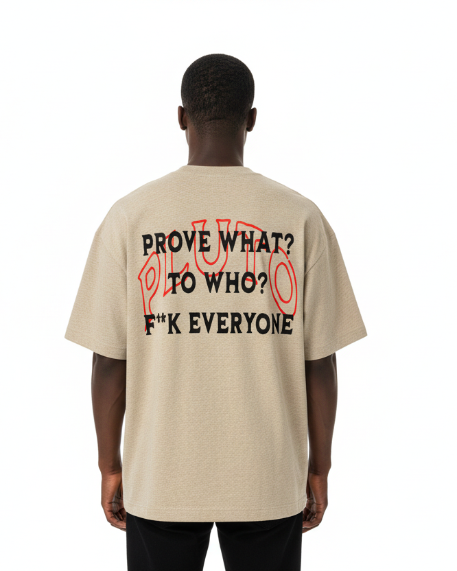 RED Pluto Outline Cotton Boxy Tee-Shirt