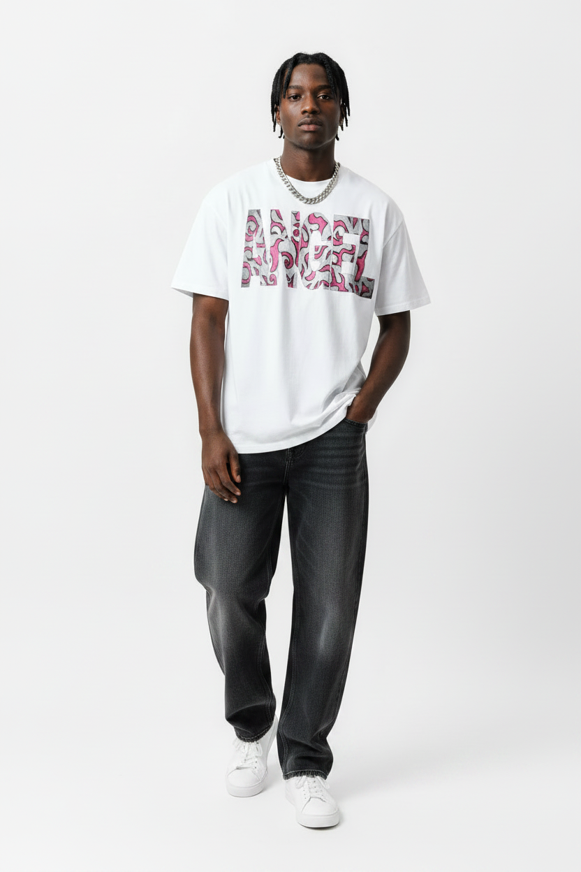 ANGEL Pink Decor Cotton Tee-Shirt