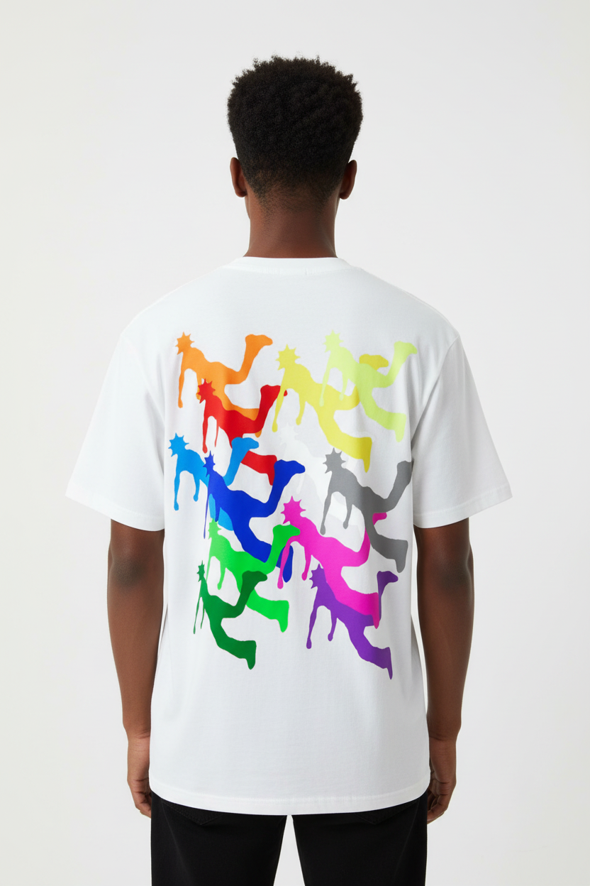 PLUTOSWORLD Color Logo Cotton Tee-Shirt