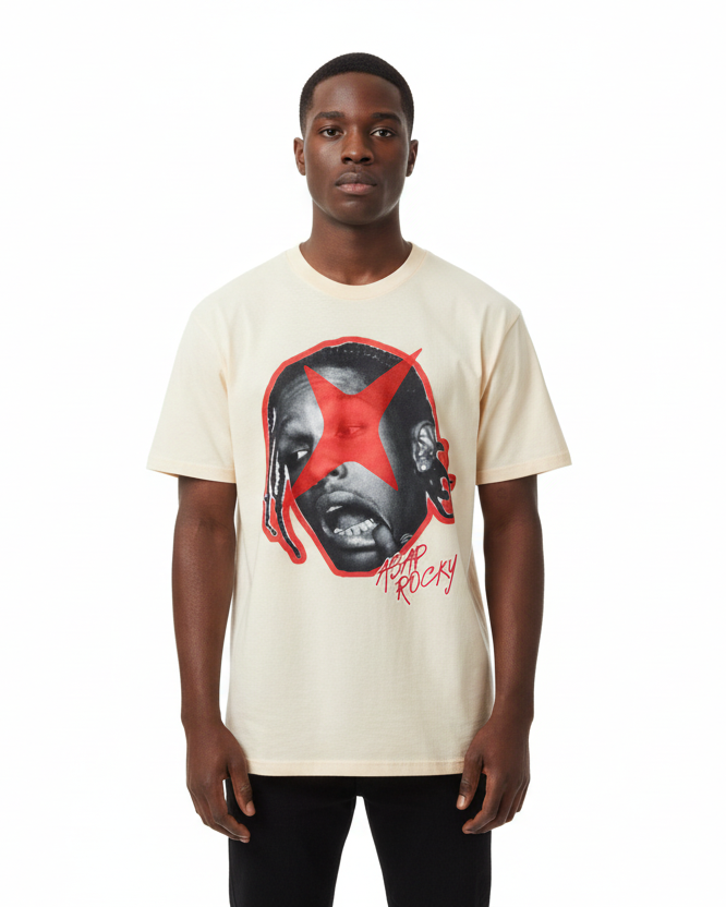 Asap Rocky Red Star Cotton Tee-Shirt