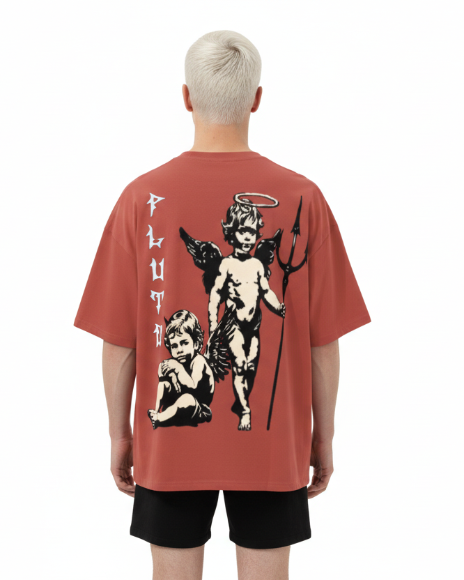 Pluto Angel Trident Loose Cotton Tee-Shirt