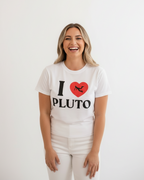 I Heart Pluto Slim Fit Mock Neck WOMENS Tee-Shirt