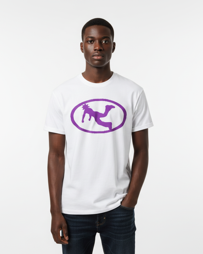 Plutos Purple Oval Logo Cotton Tee-Shirt