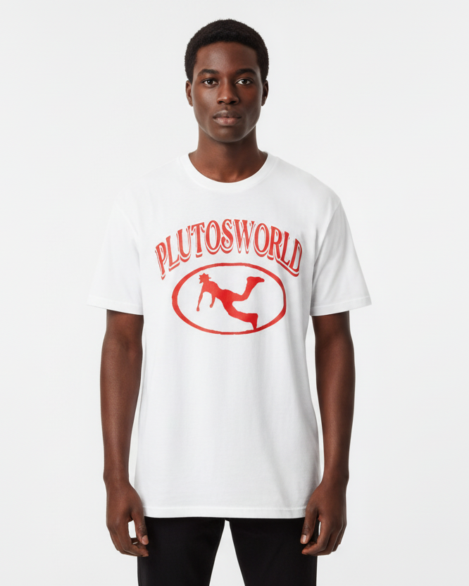 Red Pluto Cotton Tee-Shirt