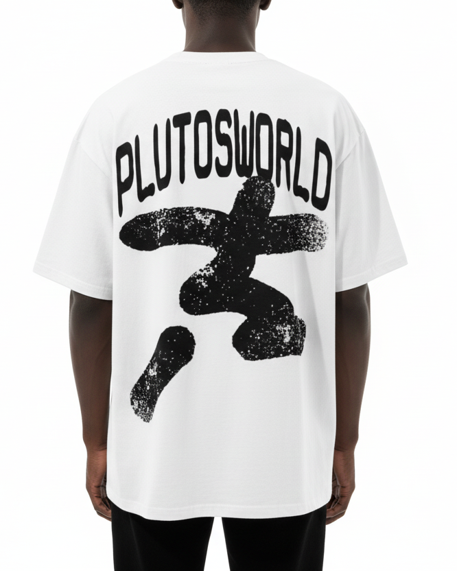 PlutosWorld Stick Man Streetwear Loose Tee-Shirt