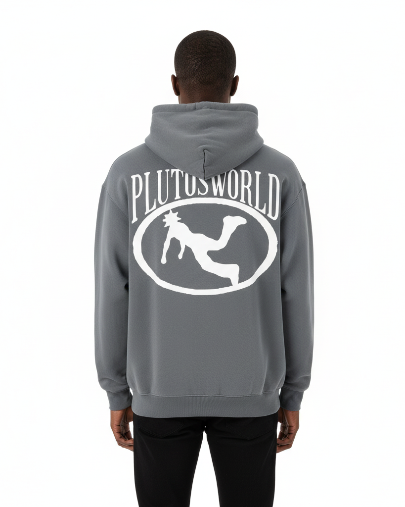 PlutosWorld Oval Logo 199 Oversize Fleeced Hoodie
