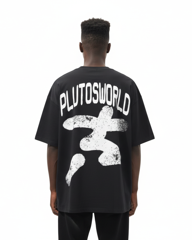 PlutosWorld Stick Man Streetwear Loose Tee-Shirt
