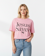 Jesus Saves Pluto Cotton Tee-Shirt