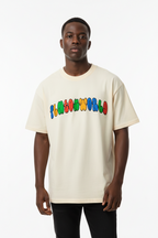 PlutosWorld Rainbow Font Cotton Tee-Shirt