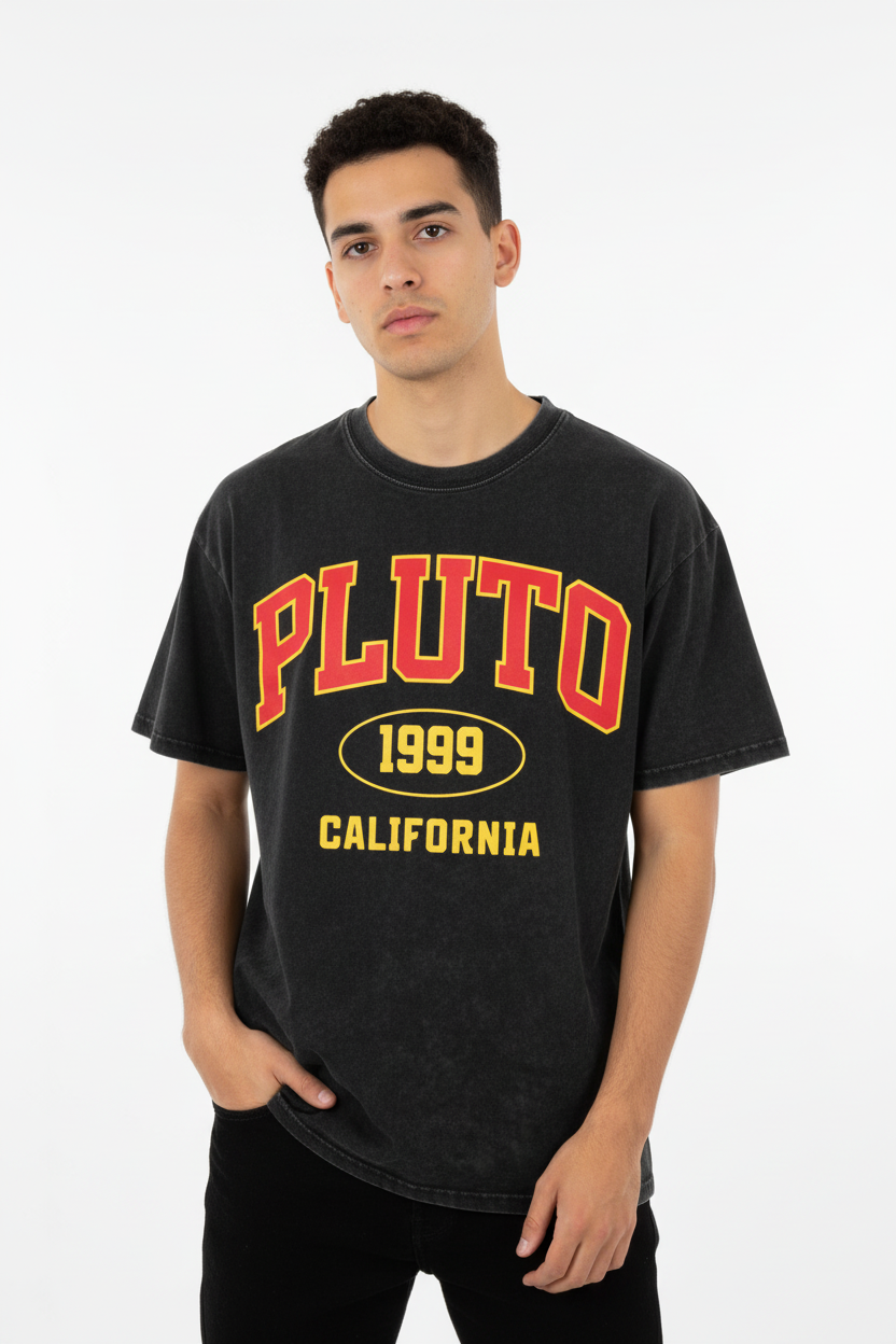 Pluto California 1999 Oversized Snow Washed Tee-Shirt