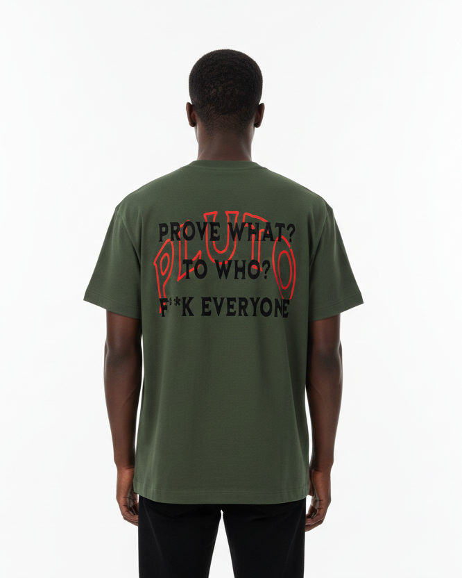 RED Pluto Outline Cotton Boxy Tee-Shirt